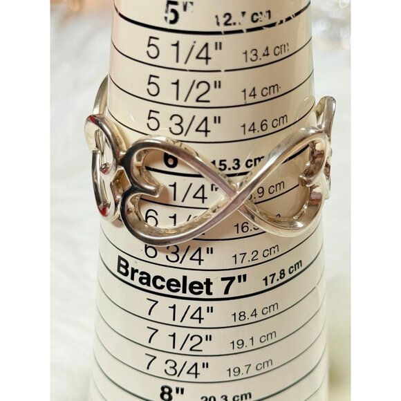 Silver 925 Heart Link Cuff - Picture 6 of 6